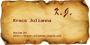 Krecs Julianna névjegykártya